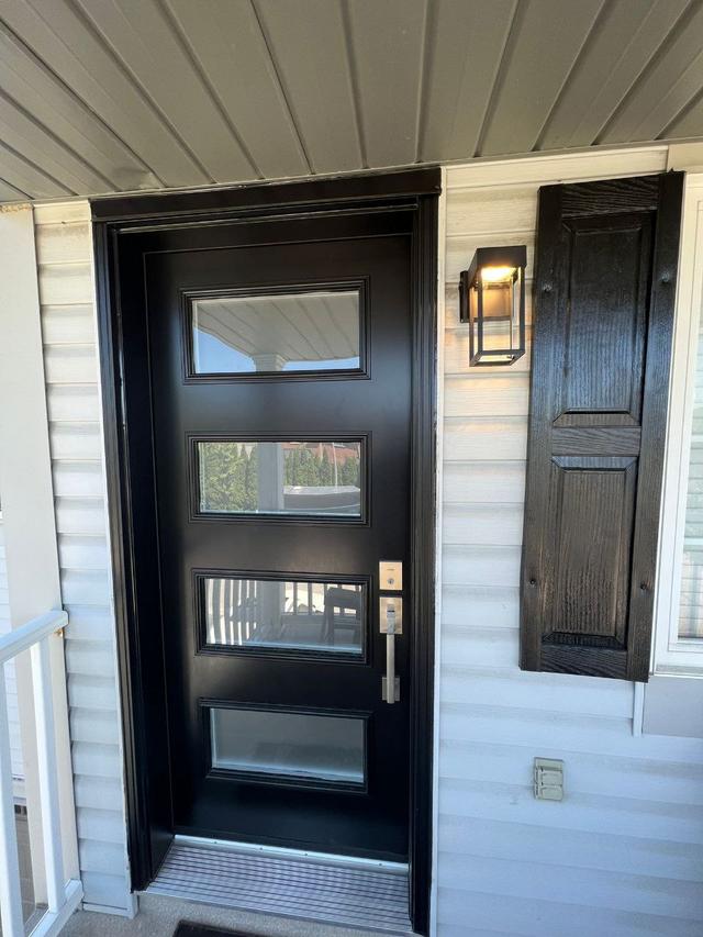 Newly installed exterior entry door on a home