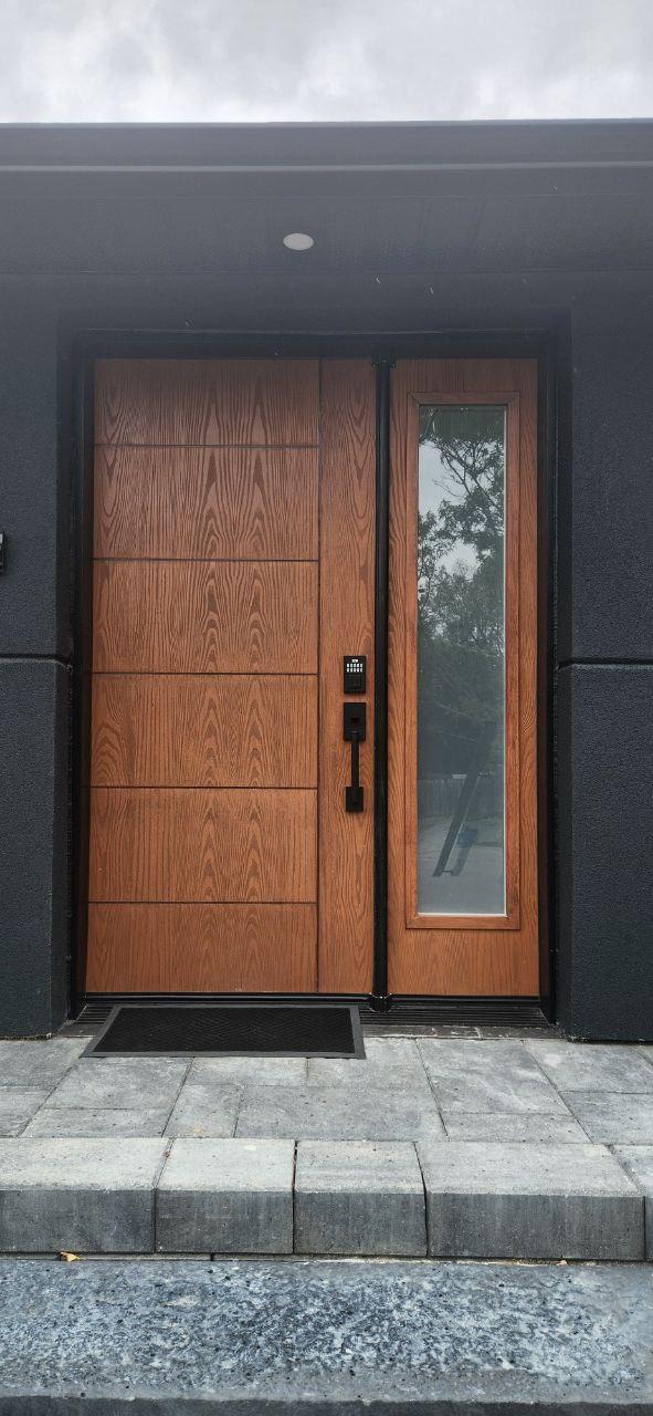 Newly installed exterior entry door on a home