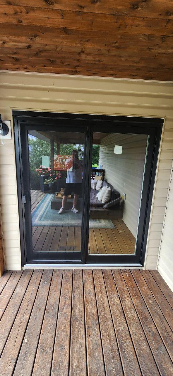 Newly installed patio door on a home