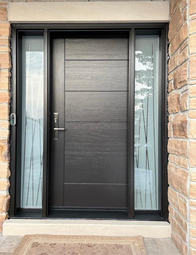 Newly installed exterior entry door on a home