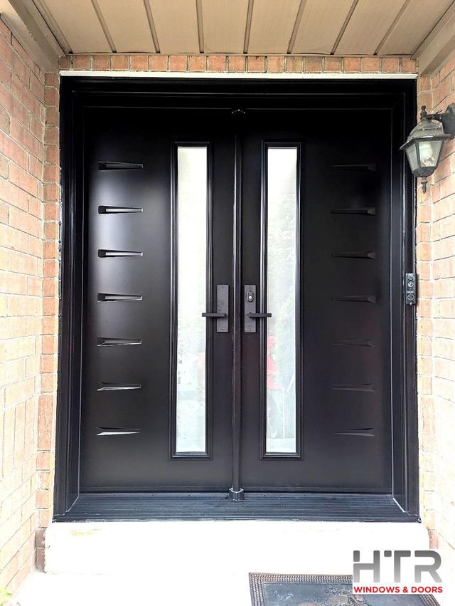 Newly installed exterior entry door on a home