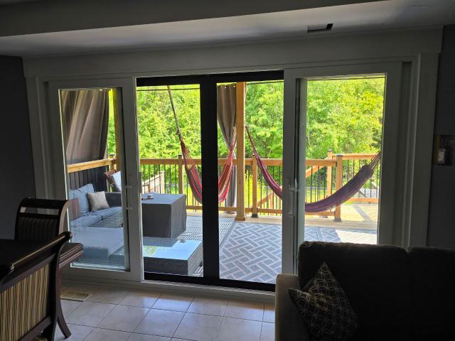 Newly installed patio door on a home