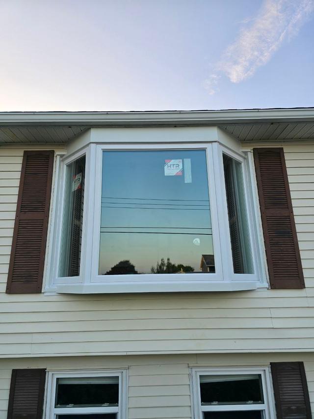 Newly installed bay window on a home